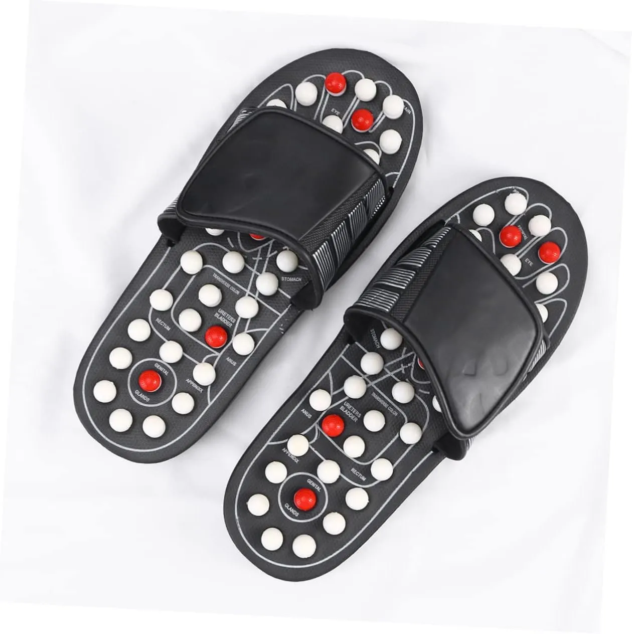 1pair Rotating Tai Chi Gossip Foot Health Massage Shoes for Men and Women Magnetic Slippers for Plantar Relief and Foot Relaxation