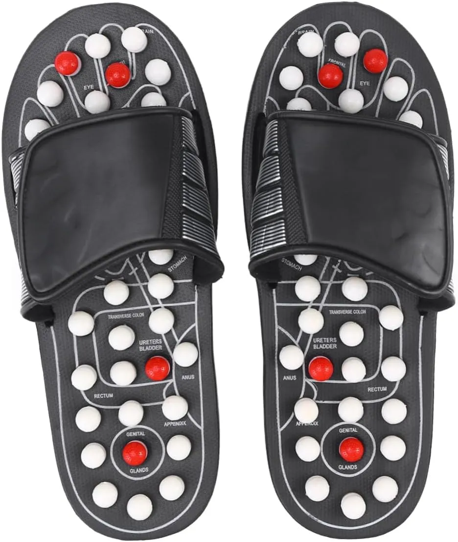 1pair Rotating Tai Chi Gossip Foot Health Massage Shoes for Men and Women Magnetic Slippers for Plantar Relief and Foot Relaxation