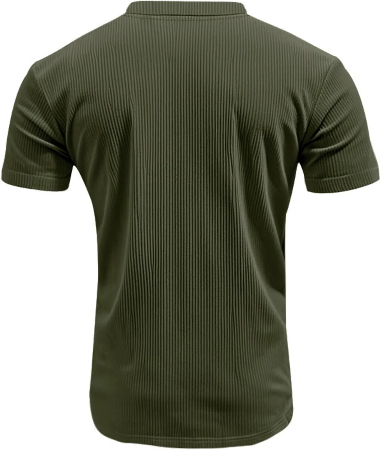 2025 Summer Short Sleeve T-Shirts for Men V Neck Corduroy Shirts Ribbed Knit Blouses Casual Business Tops