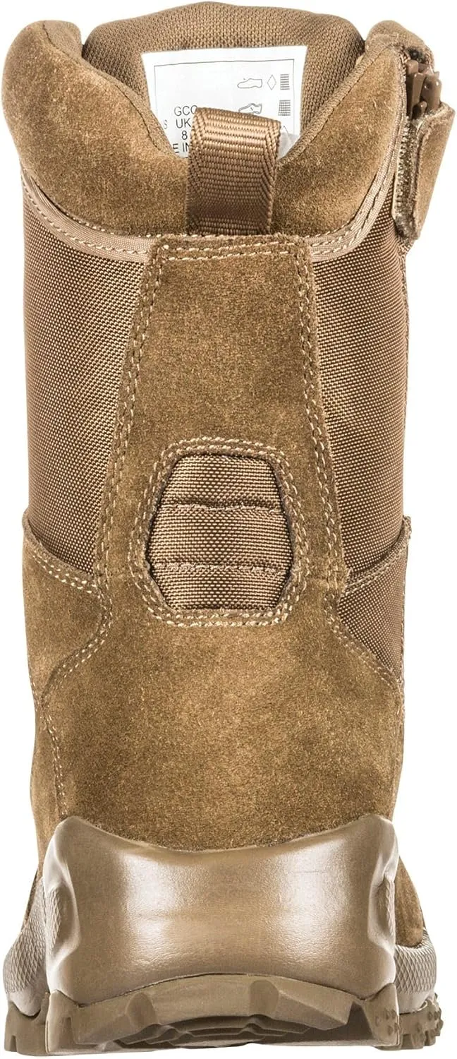 5.11 Tactical Men's Side-Zip Brown Boots, ATAC 2.0 8", Desert, Dark Coyote, Style 12393ABR