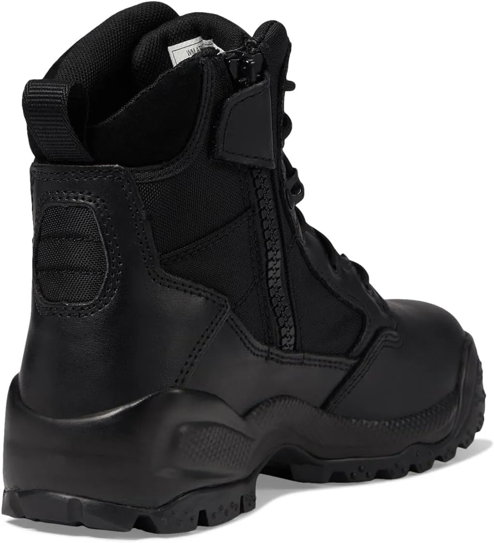 5.11 Tactical Women's ATAC 2.0 Boots, 6" Side Zip Slip Resistant Hiking Boots, Water Resistant, Black