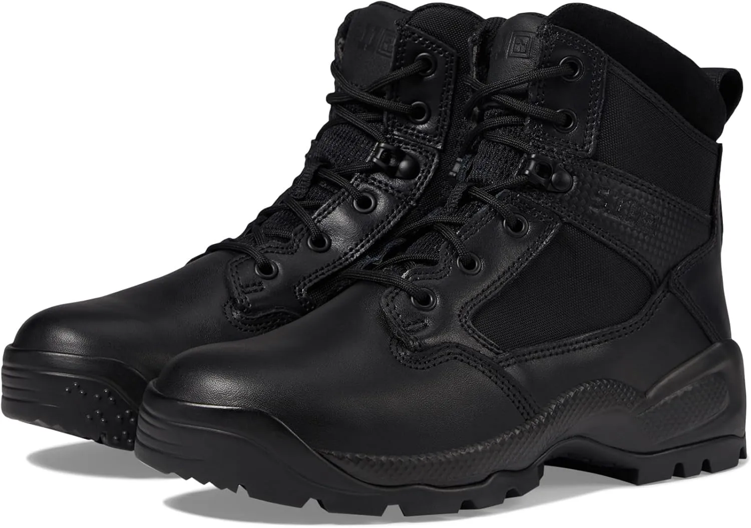 5.11 Tactical Women's ATAC 2.0 Boots, 6" Side Zip Slip Resistant Hiking Boots, Water Resistant, Black