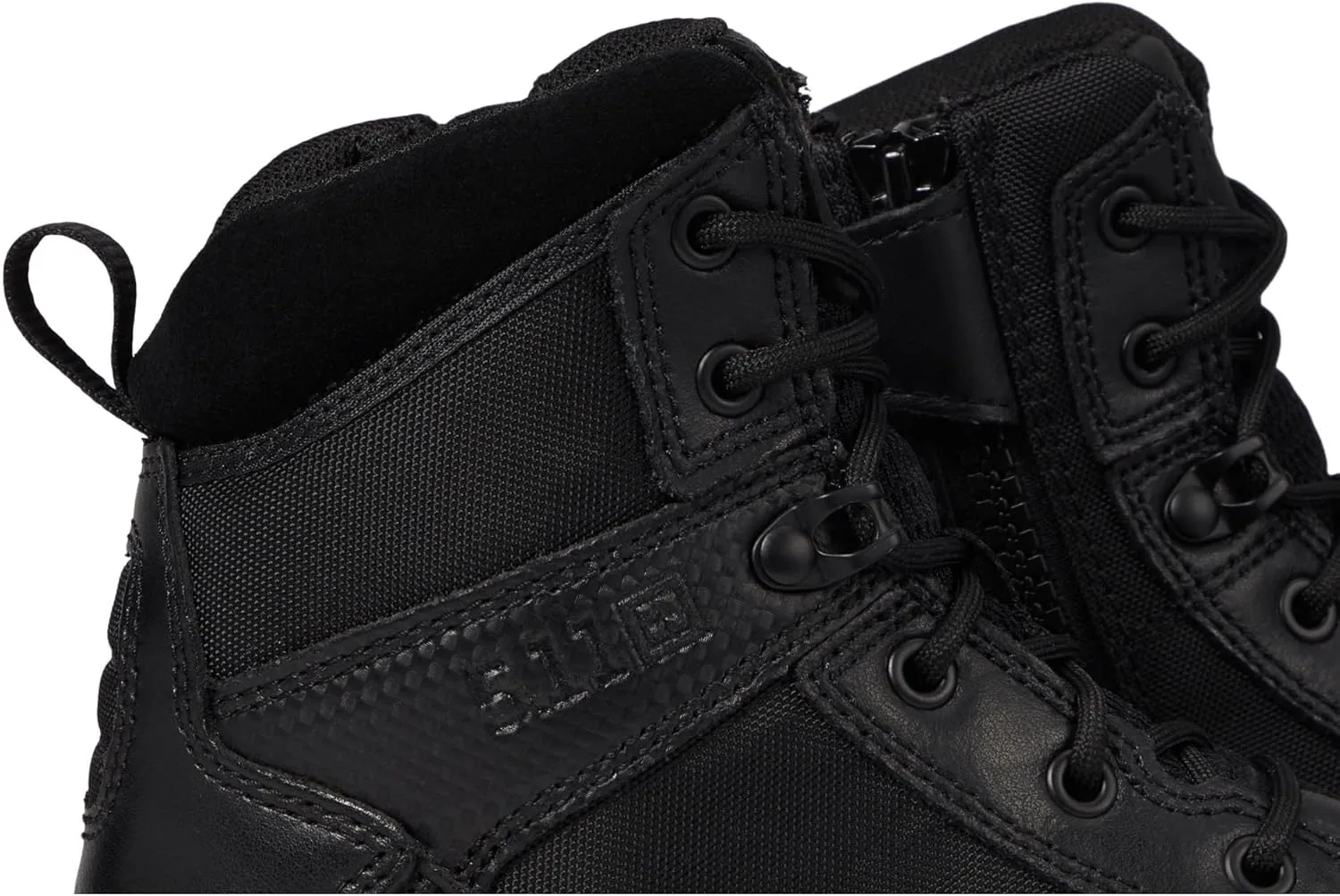 5.11 Tactical Women's ATAC 2.0 Boots, 6" Side Zip Slip Resistant Hiking Boots, Water Resistant, Black