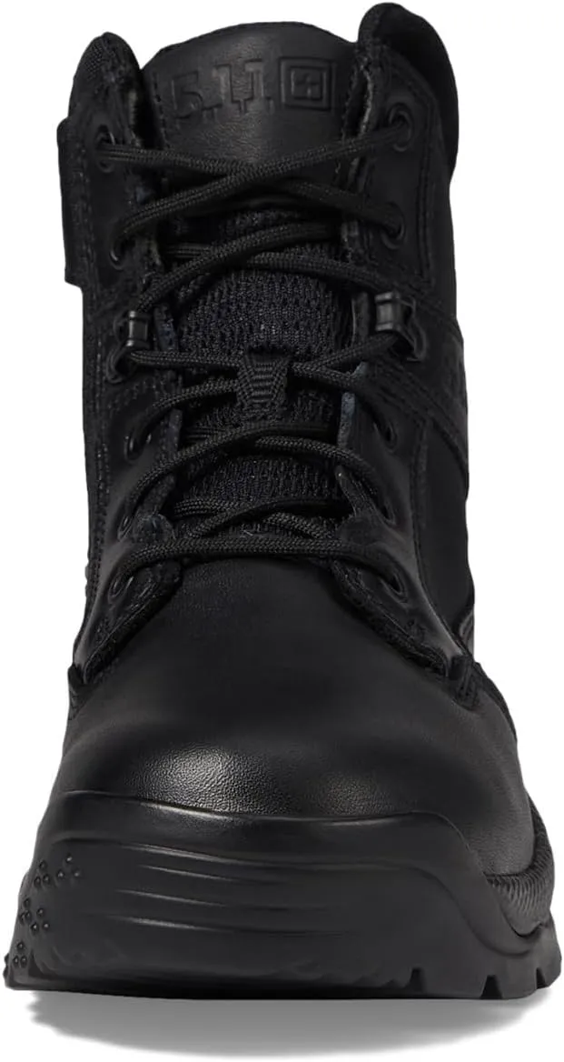 5.11 Tactical Women's ATAC 2.0 Boots, 6" Side Zip Slip Resistant Hiking Boots, Water Resistant, Black