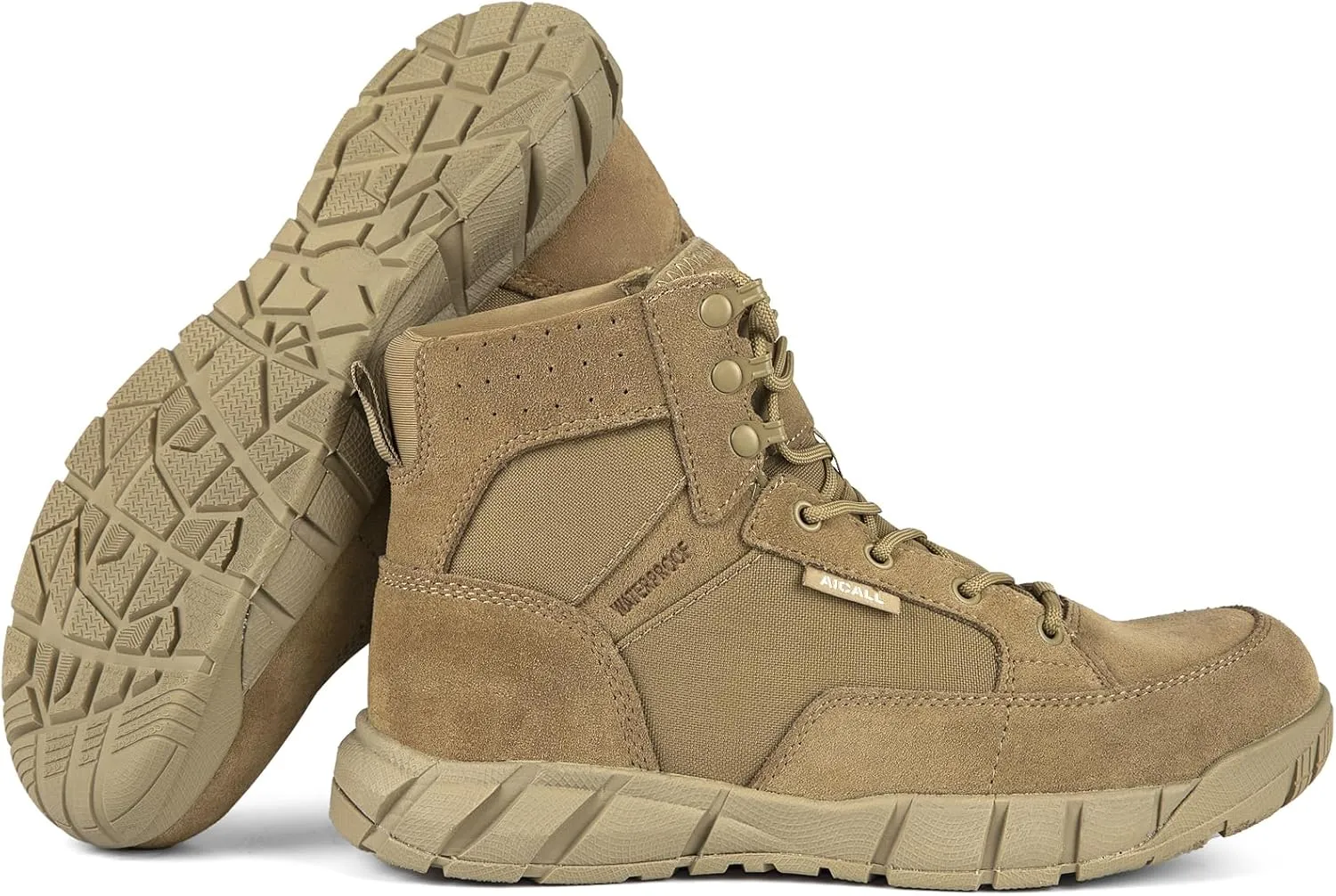 6 Inches Lightweight Waterproof Military Tactical Boots Men's Leather Combat Shoes Mens Hiking Work Boots