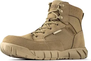 6 Inches Lightweight Waterproof Military Tactical Boots Men's Leather Combat Shoes Mens Hiking Work Boots