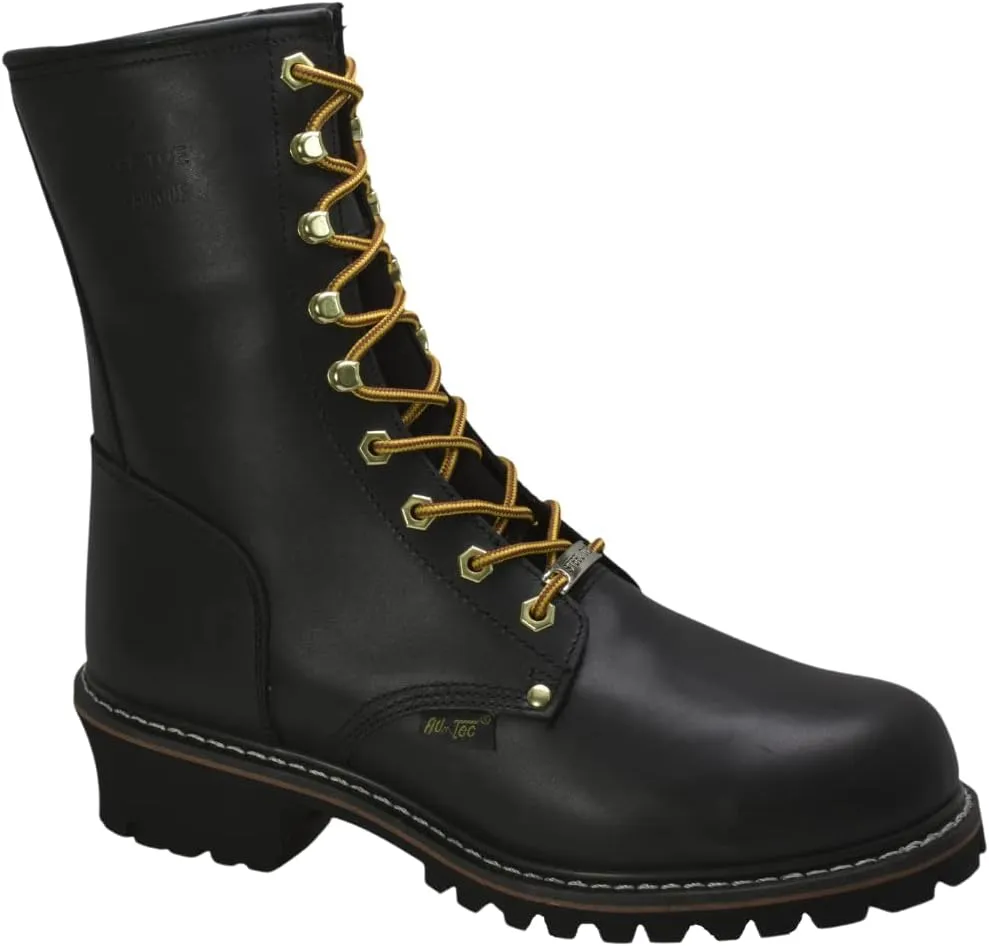 Ad Tec Men's 9" Super Logger Steel Toe Leather Work Boots | Oil Resistant Lug Sole