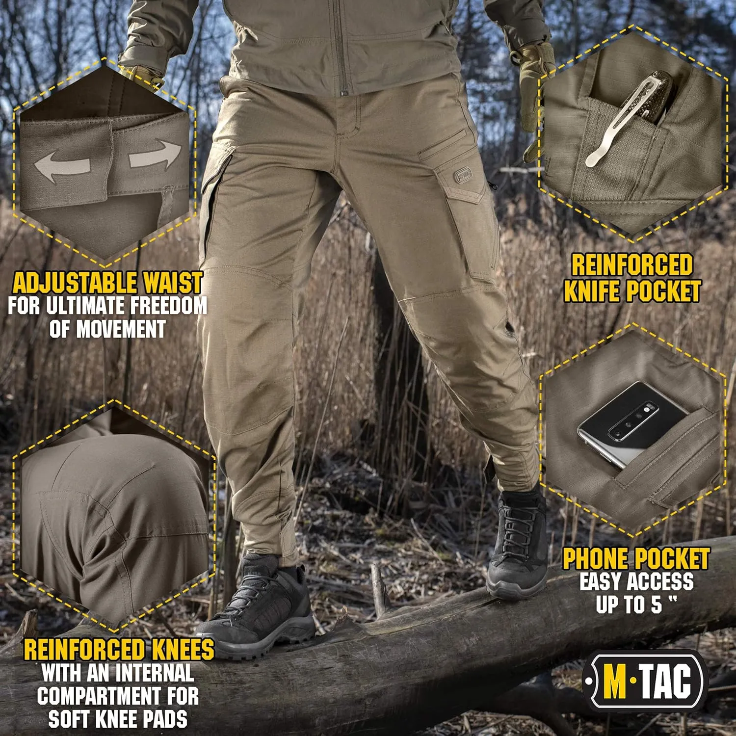 Aggressor Flex - Tactical Pants - Men Cotton with Cargo Pockets