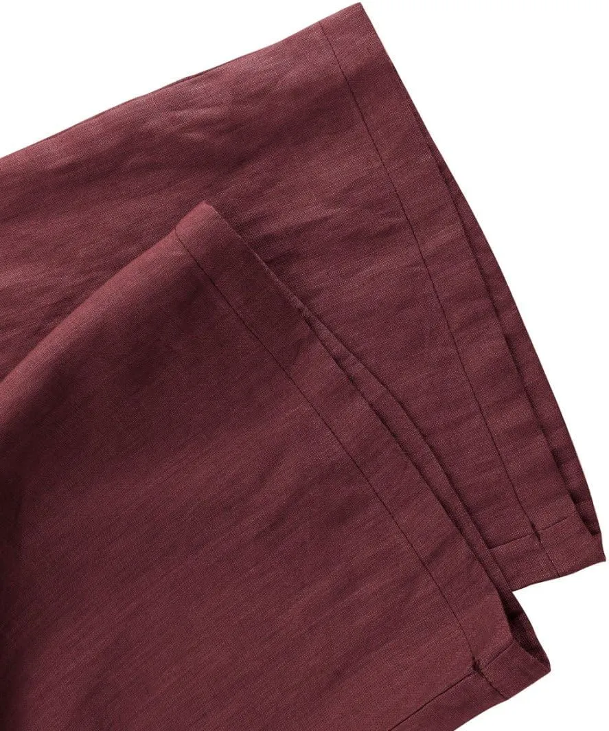 Amazhiyu Womens Pure Linen Summer Drawstring Flowy Wide Leg Pants with Pockets