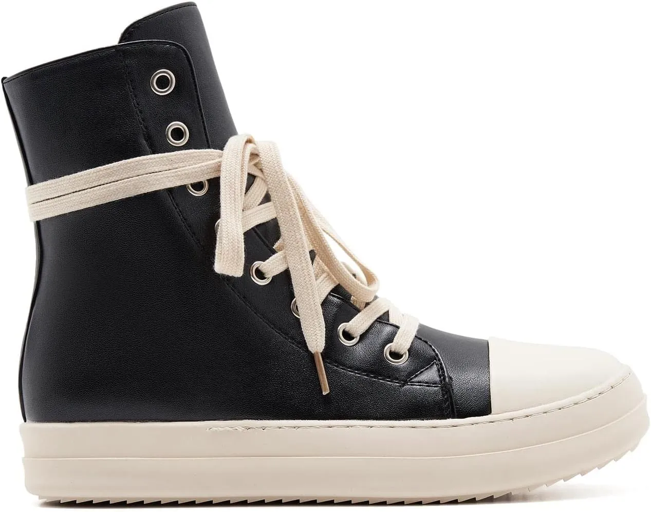 AmoreParis Fashion High Top Sneakers for Women Lace Up Canvas Shoes with Zipper Comfort Platform Walking Shoes