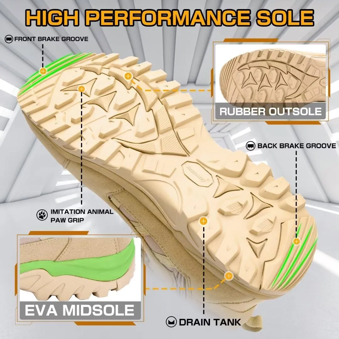 Ansbowey Men's Military Tactical Boots Lightweight Outdoor Jungle Hiking Boots