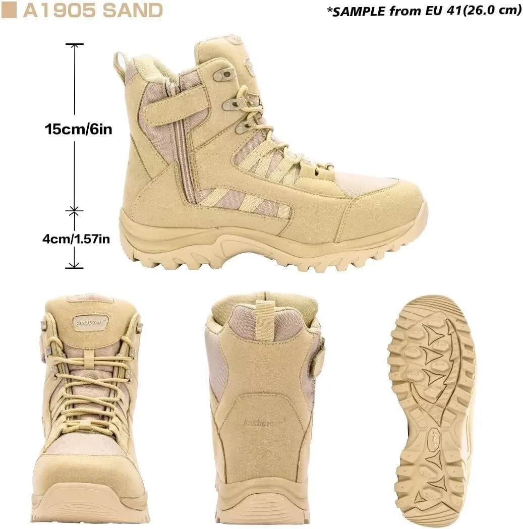 Ansbowey Men's Military Tactical Boots Lightweight Outdoor Jungle Hiking Boots
