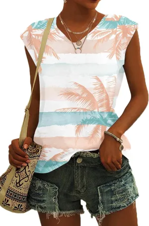 AUSELILY Womens Cap Sleeve T-Shirt Casual Loose Fit Tank Tops