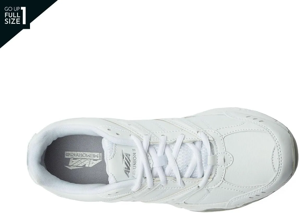 Avia Avi-Union II Non Slip Shoes for Women - Lace Up Comfort Women's Work or Walking Sneakers, Medium or Wide, Black or White