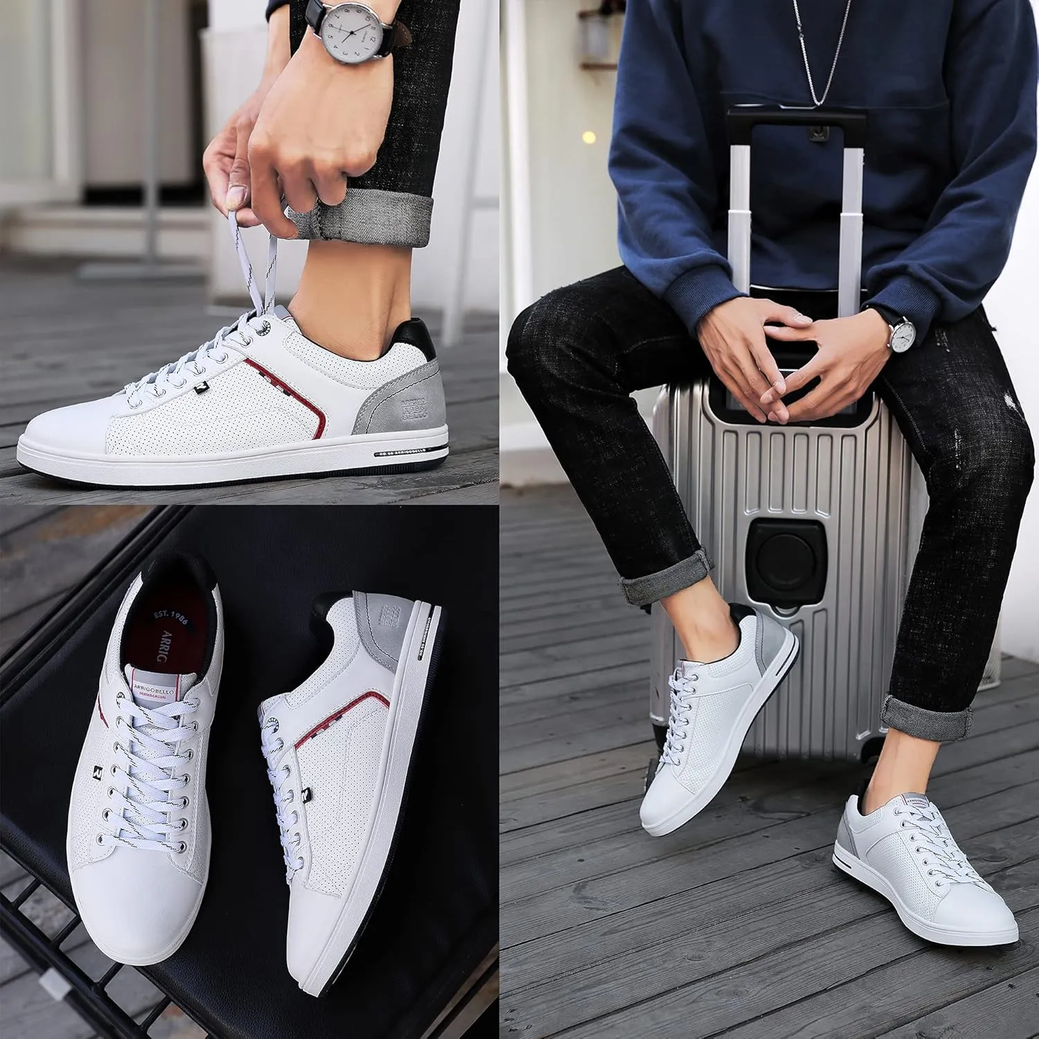 AX BOXING Mens Casual Shoes Fashion Sneakers Breathable Comfort Walking Shoes for Male