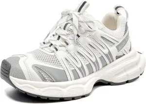 BEAU TODAY Women's Walking Shoes, Chunky Platform Fashion Sneakers for Women, Comfortable Casual Lightweight Lace-up Gym Workout Athletic Tennis Shoes
