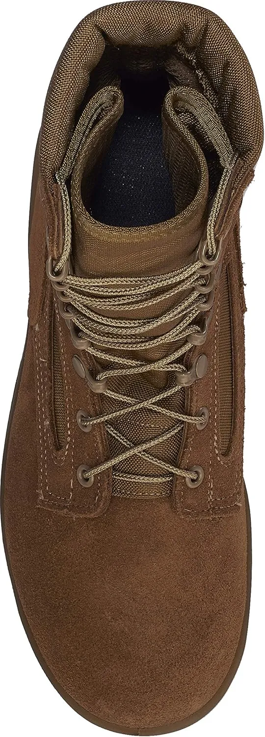 Belleville 590 8 Inch US Marine Corps Hot Weather Combat Boot for Men (EGA) - USMC Coyote Brown Leather with Vanguard Sole and Vibram Sierra Traction Outsole; Berry Compliant