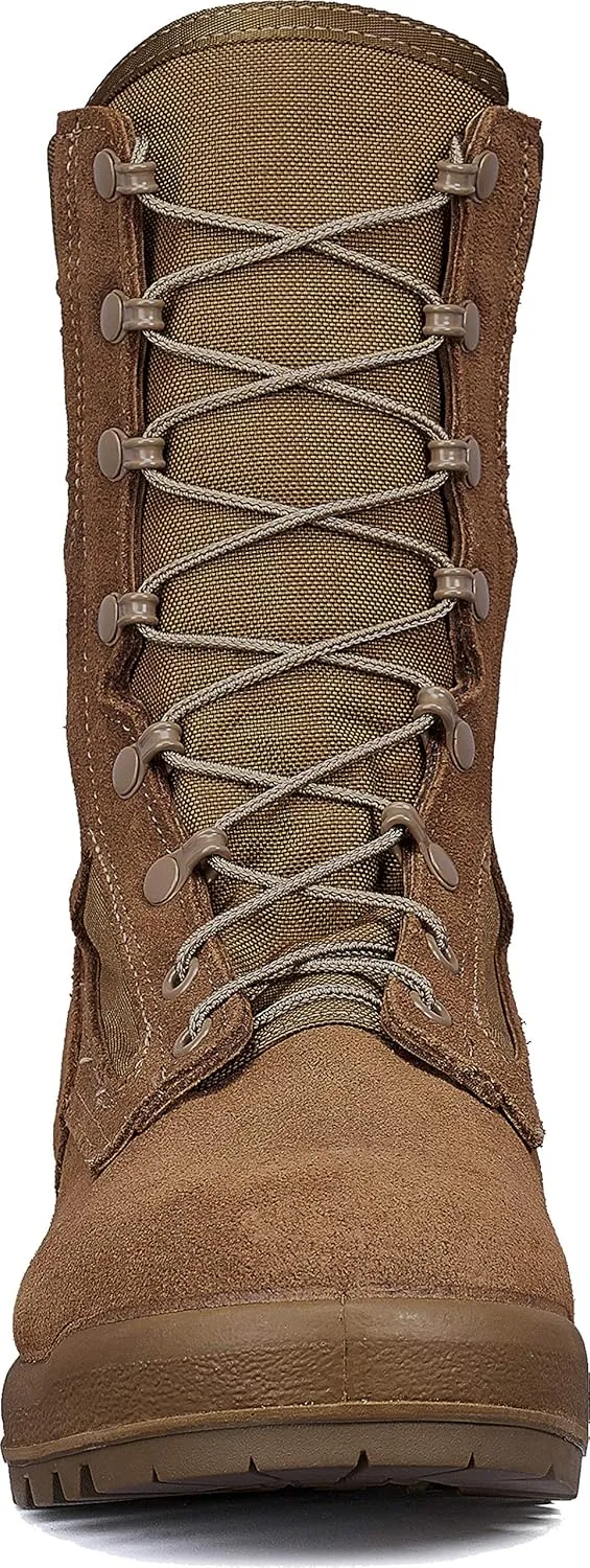 Belleville 590 8 Inch US Marine Corps Hot Weather Combat Boot for Men (EGA) - USMC Coyote Brown Leather with Vanguard Sole and Vibram Sierra Traction Outsole; Berry Compliant
