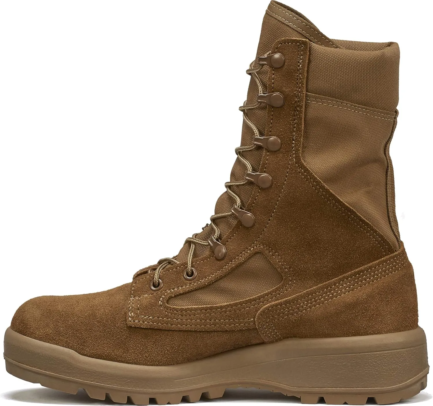Belleville C390 8 Inch Hot-Weather Combat Boots for Men - Active-Duty Army OCP ACU Coyote Brown Leather with Abrasion-Resistant Nylon and Traction Outsole; Berry Compliant