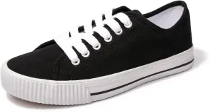 BENEKER Women's Fashion Sneakers Low Top Lace Up Canvas Sneakers Comfort Tennis Shoes Casual Walking Shoes