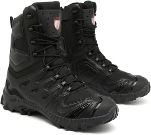 Bitiger Men's Combat Boots with Side Zipper Velcro and Casual Outdoor Mountaineering Trekking Commando Tactical Boots