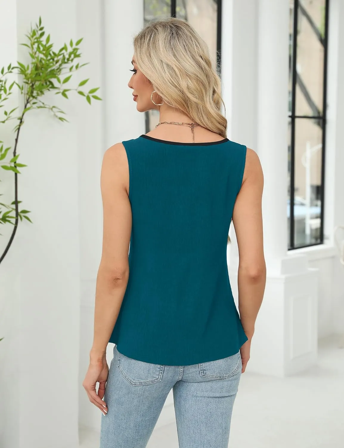 Blooming Jelly Womens Tank Top Summer Business Casual Spring Sleeveless Outfits 2025 Basic Trendy Dressy Work Shirt