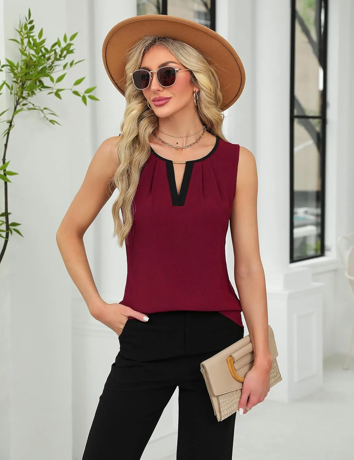 Blooming Jelly Womens Tank Top Summer Business Casual Spring Sleeveless Outfits 2025 Basic Trendy Dressy Work Shirt