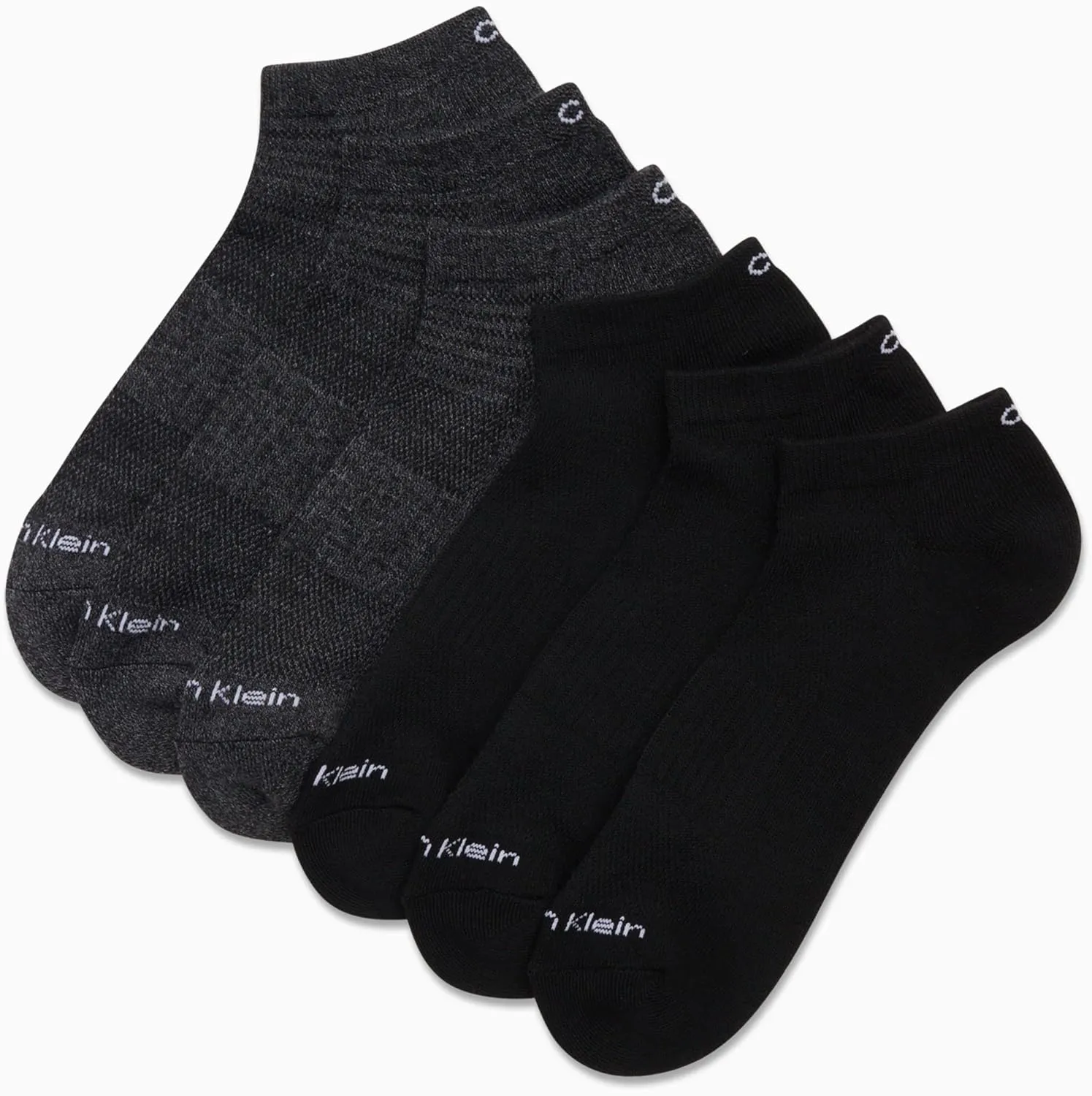 Calvin Klein Men's No Show Cushioned Athletic Low Cut Ankle Socks - 6 Pack Breathable Sport Socks for Men