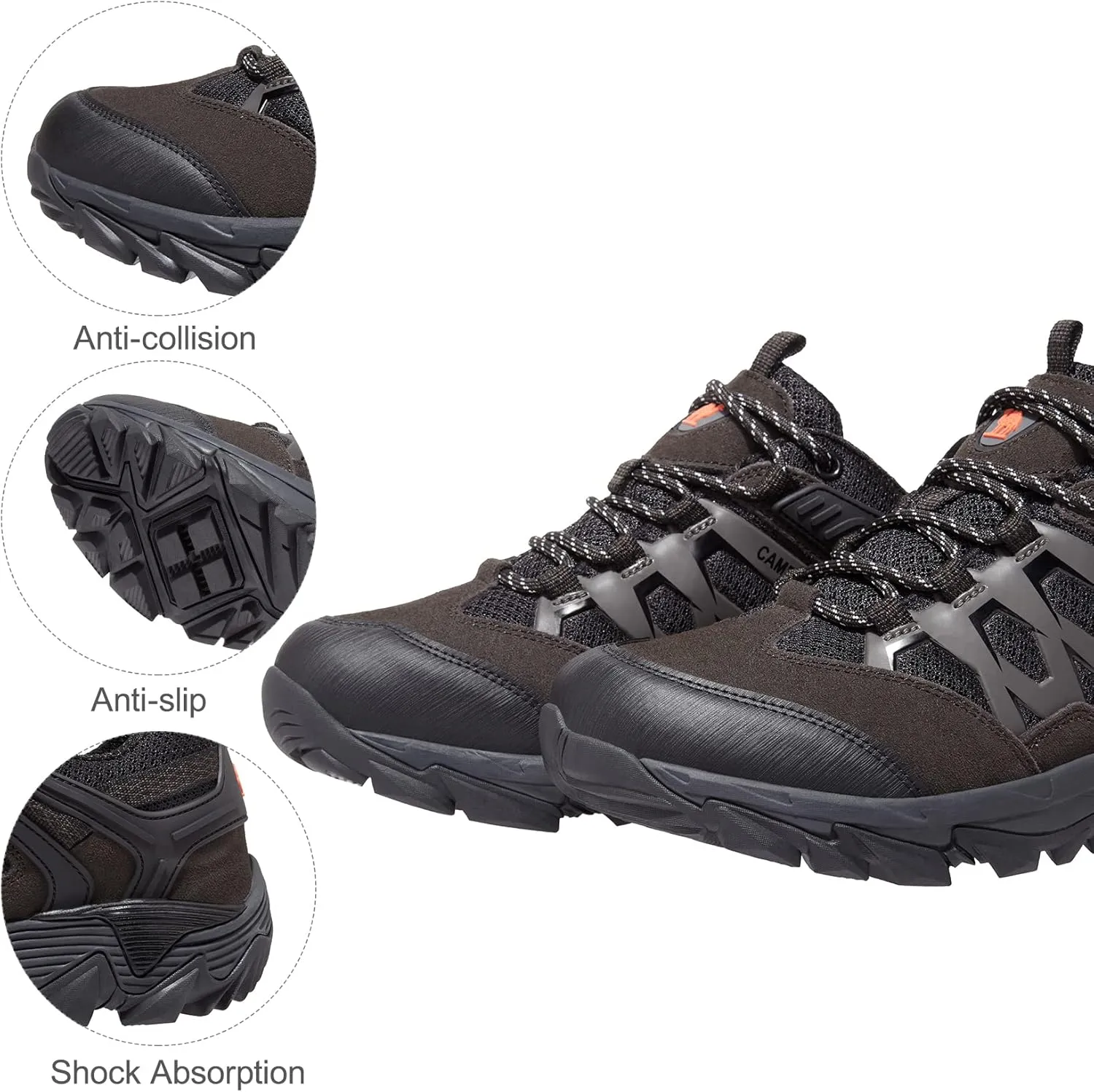 CAMEL CROWN Hiking Shoes Men Breathable Non-Slip Sneakers Lightweight Low Top for Outdoor Trailing Trekking Walking