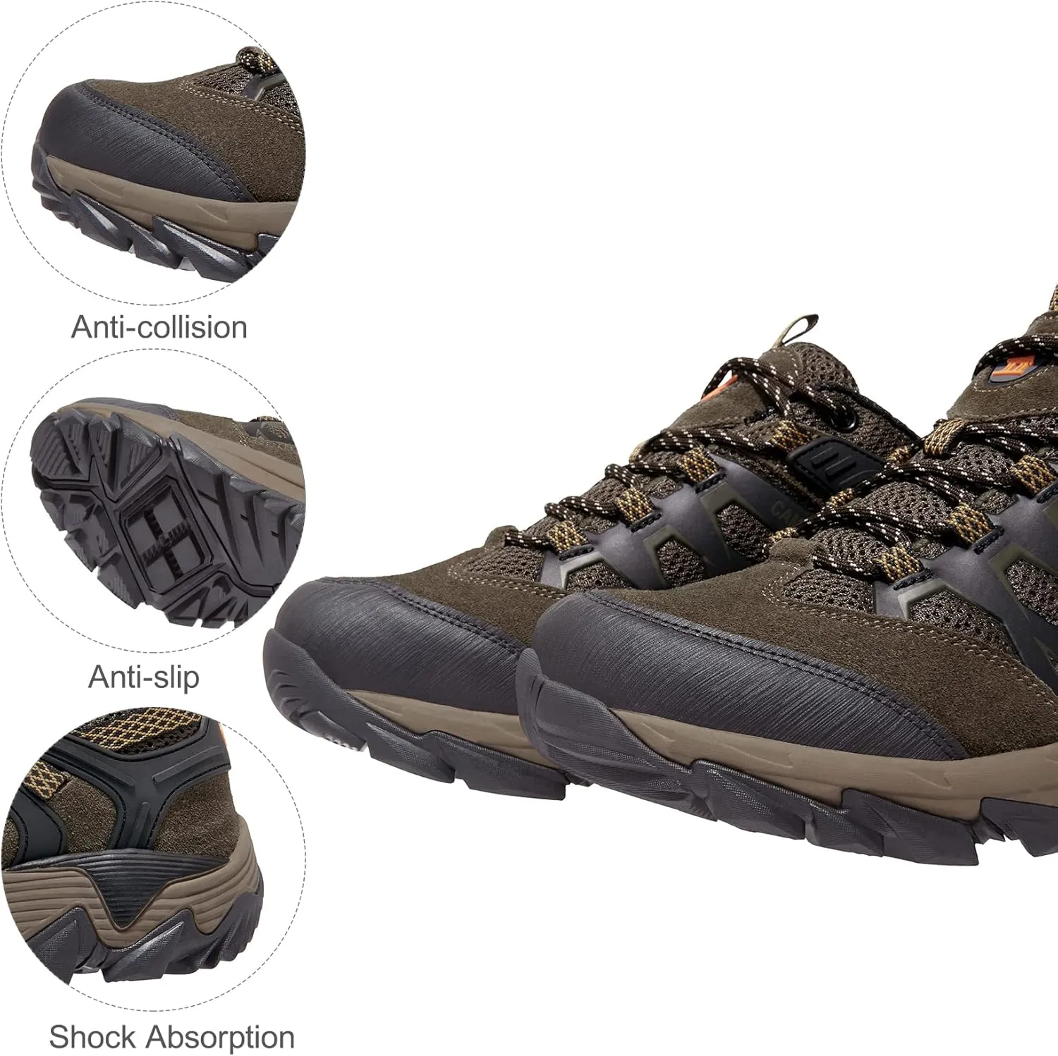 CAMEL CROWN Hiking Shoes Men Breathable Non-Slip Sneakers Lightweight Low Top for Outdoor Trailing Trekking Walking