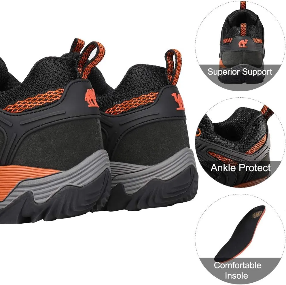 CAMEL CROWN Hiking Shoes Men Breathable Non-Slip Sneakers Lightweight Low Top for Outdoor Trailing Trekking Walking