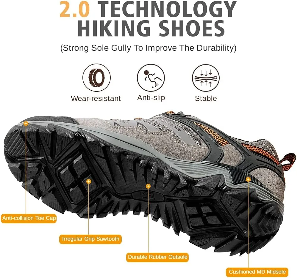 CAMEL CROWN Hiking Shoes Men Breathable Non-Slip Sneakers Lightweight Low Top for Outdoor Trailing Trekking Walking