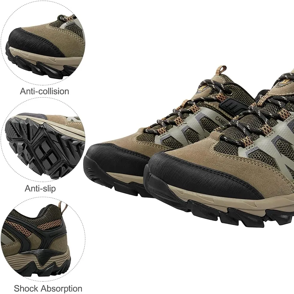 CAMEL CROWN Hiking Shoes Men Breathable Non-Slip Sneakers Lightweight Low Top for Outdoor Trailing Trekking Walking