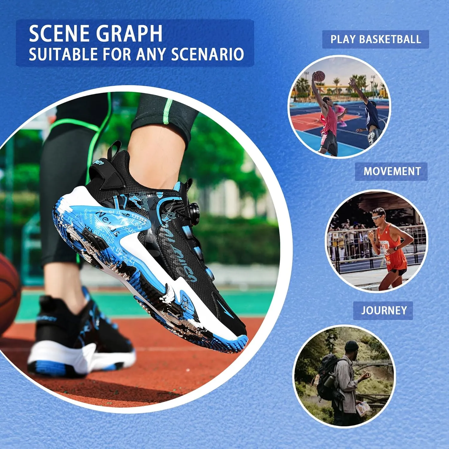 CJSPORX Women Men Basketball Shoes Breathable Men Non Slip Outdoor Fashion Unisex Sneakers