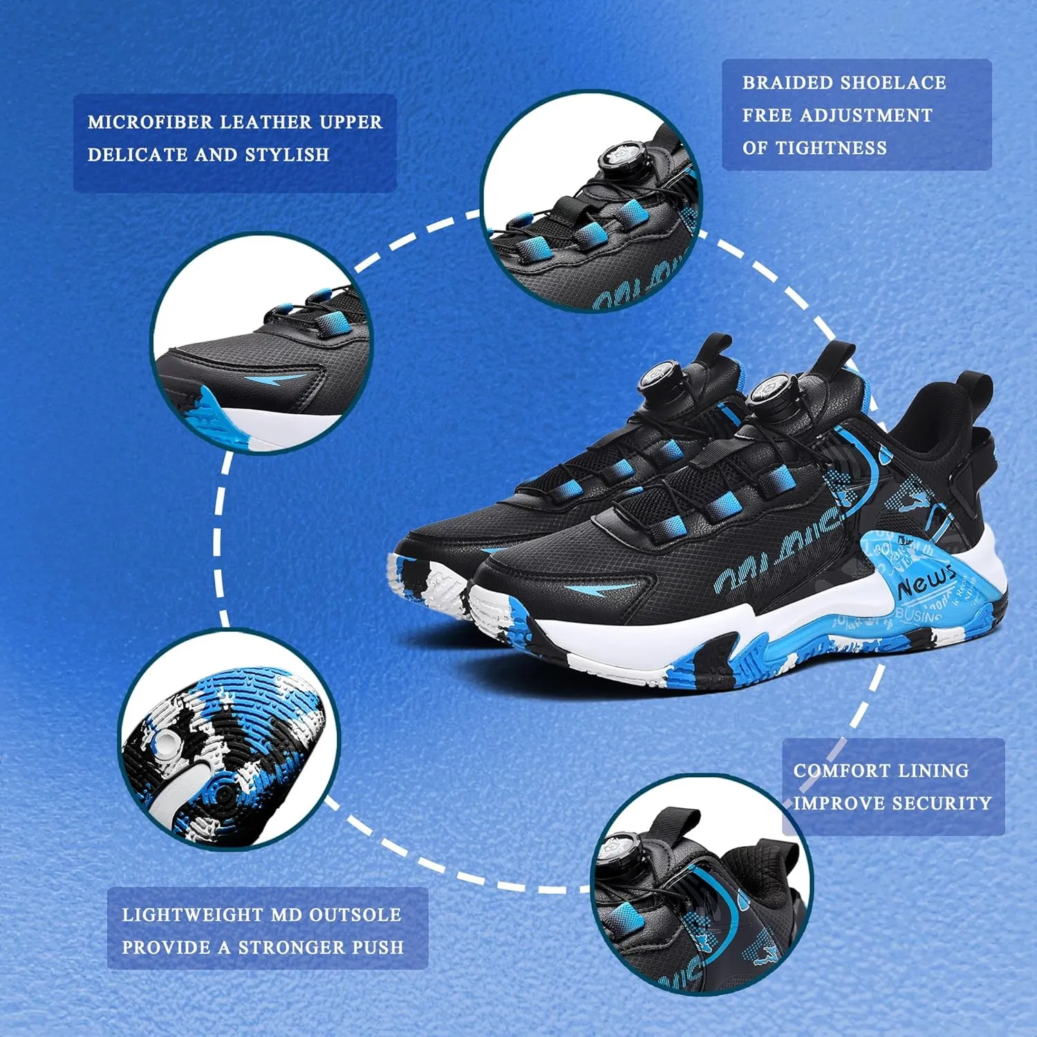 CJSPORX Women Men Basketball Shoes Breathable Men Non Slip Outdoor Fashion Unisex Sneakers