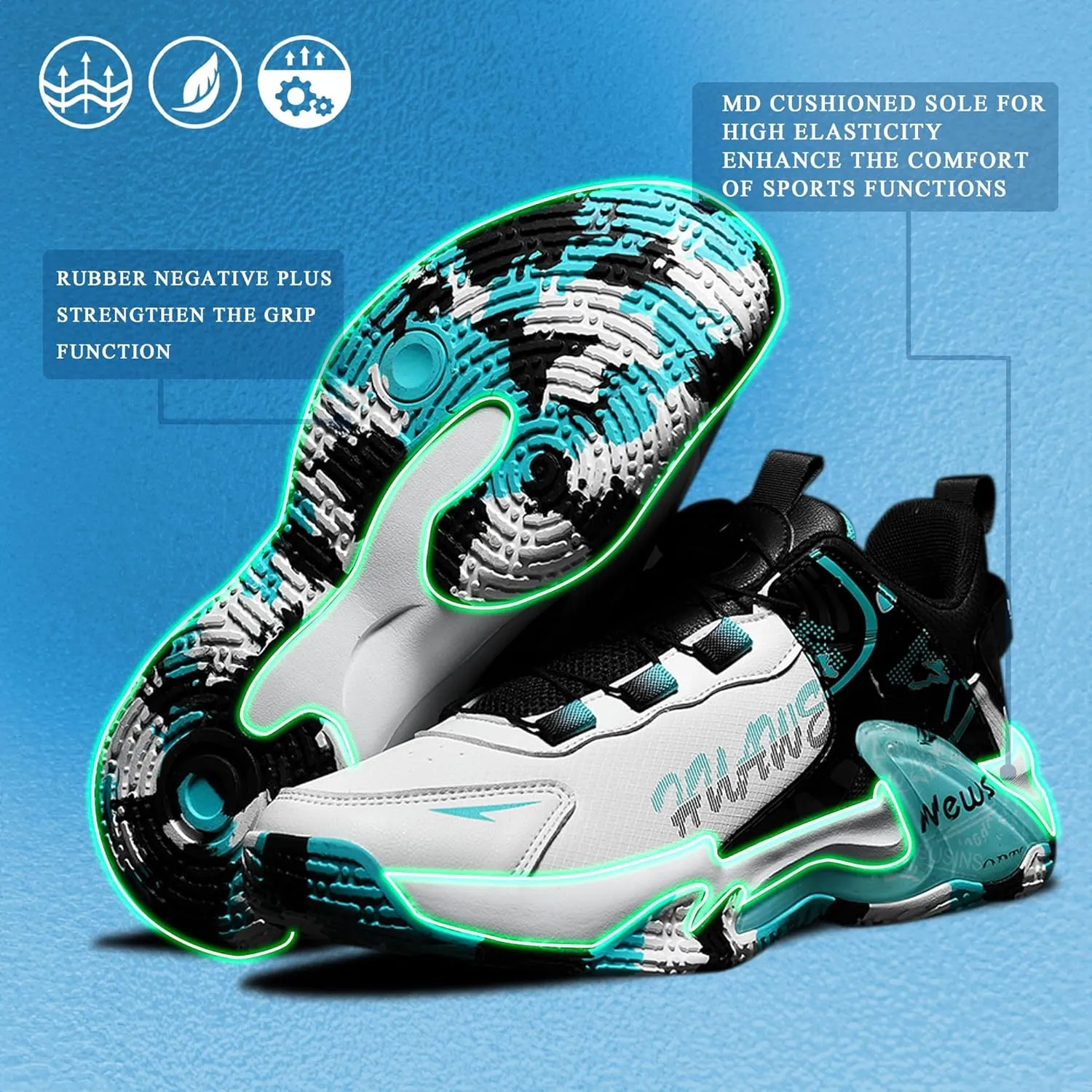 CJSPORX Women Men Basketball Shoes Breathable Men Non Slip Outdoor Fashion Unisex Sneakers