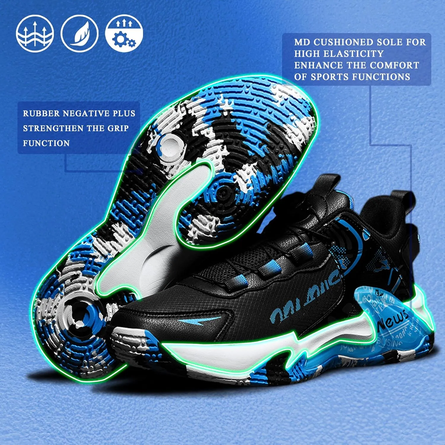 CJSPORX Women Men Basketball Shoes Breathable Men Non Slip Outdoor Fashion Unisex Sneakers