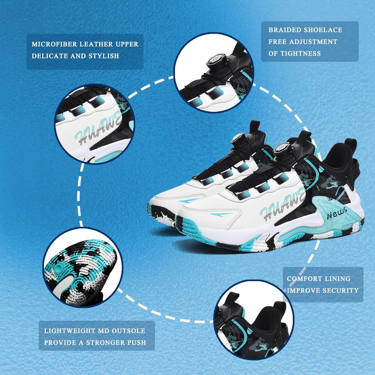 CJSPORX Women Men Basketball Shoes Breathable Men Non Slip Outdoor Fashion Unisex Sneakers