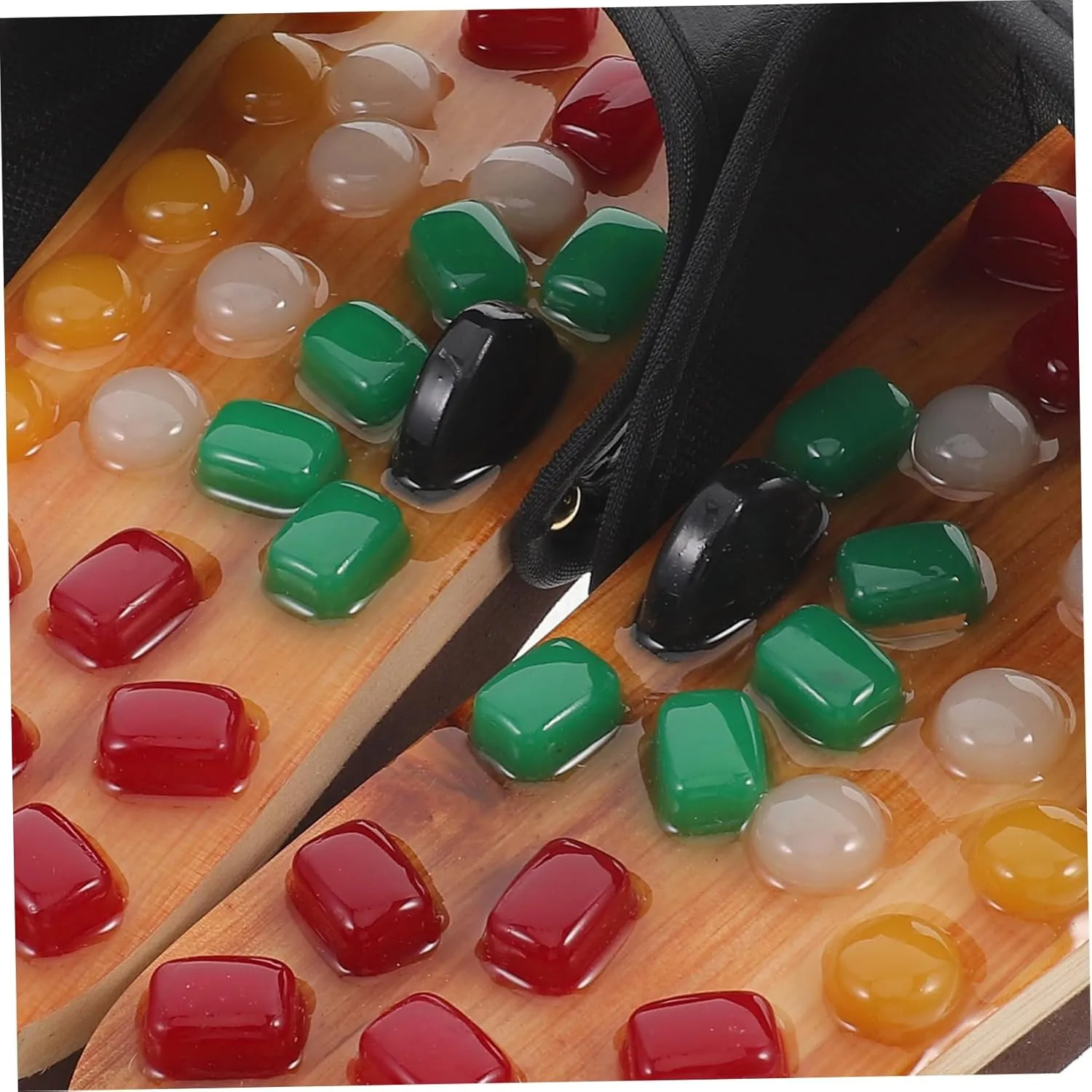 Cobblestone Foot Massager Slippers Natural Jade Plantar Massager Reflexology Sandals Size