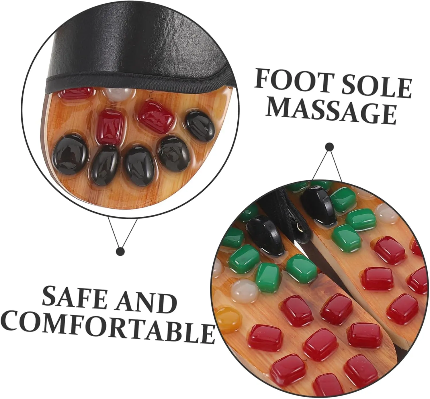 Cobblestone Foot Massager Slippers Natural Jade Plantar Massager Reflexology Sandals Size