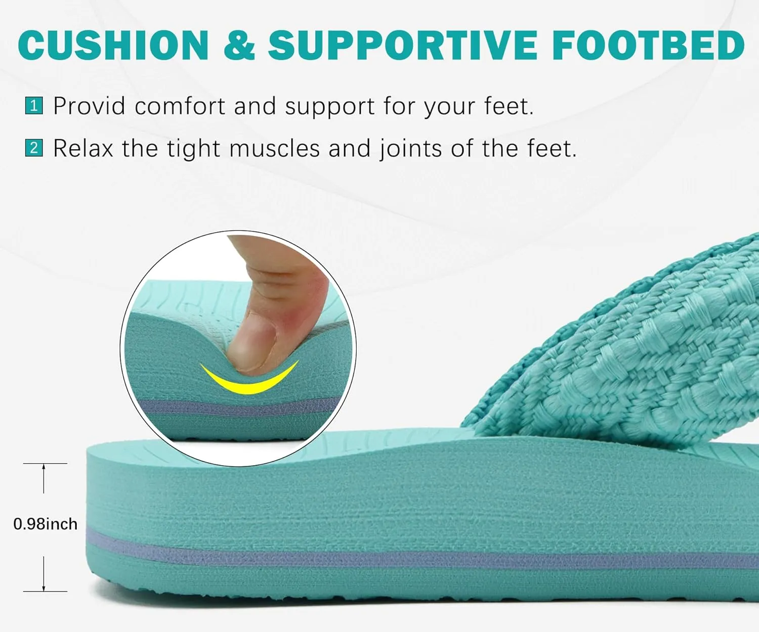 COFACE Womens Orthopedic Flip Flops Comfortable Orthotic Sandals Cushion Recovery Plantar Fasciitis Walking Slip On Ladies Flip Flops for Woman Size 5-11