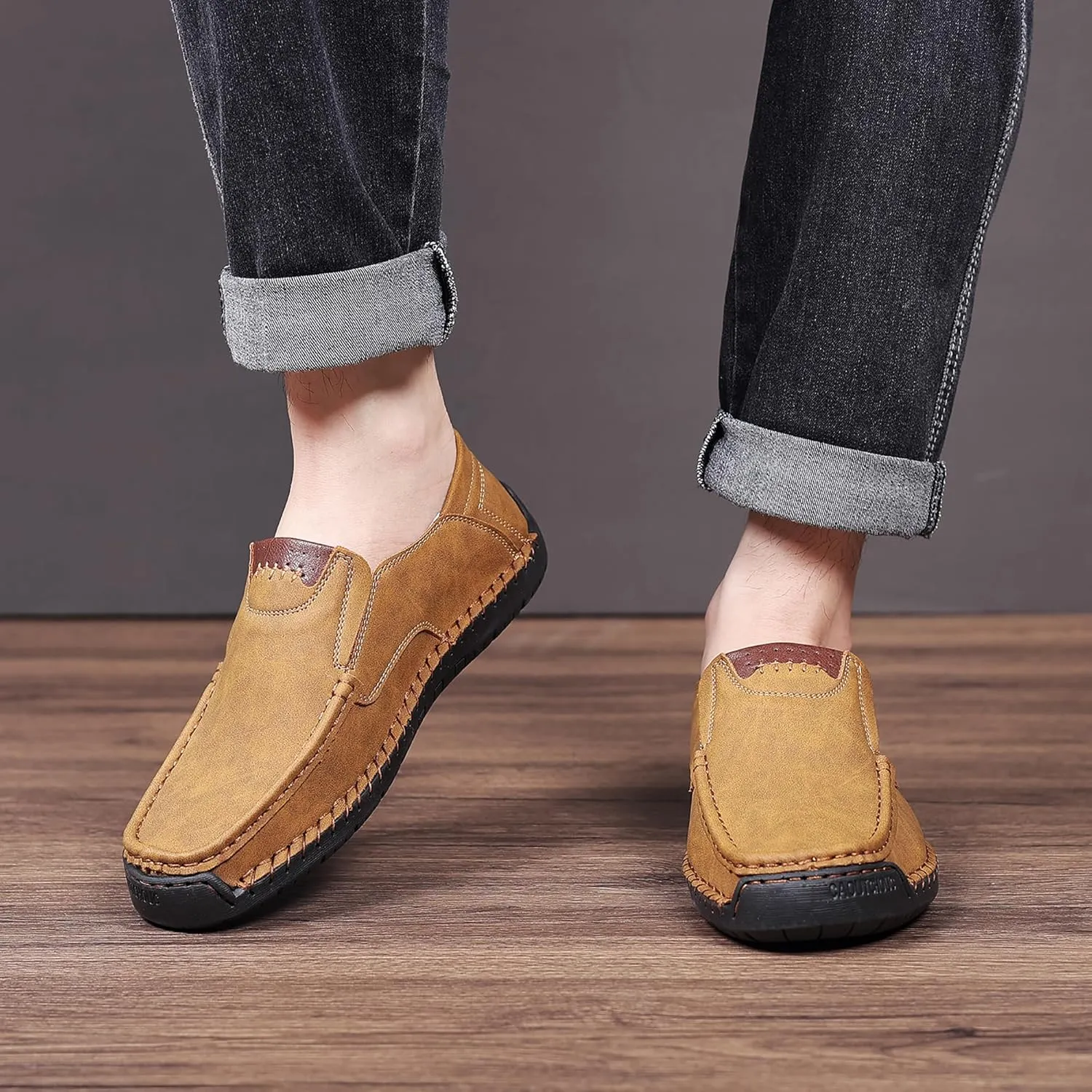 Coramtty Mens Loafers Casual Slip on Shoes Business Moccasins Lightweight Refreshing Classic Slippers Walking Driving Travelling Outdoor