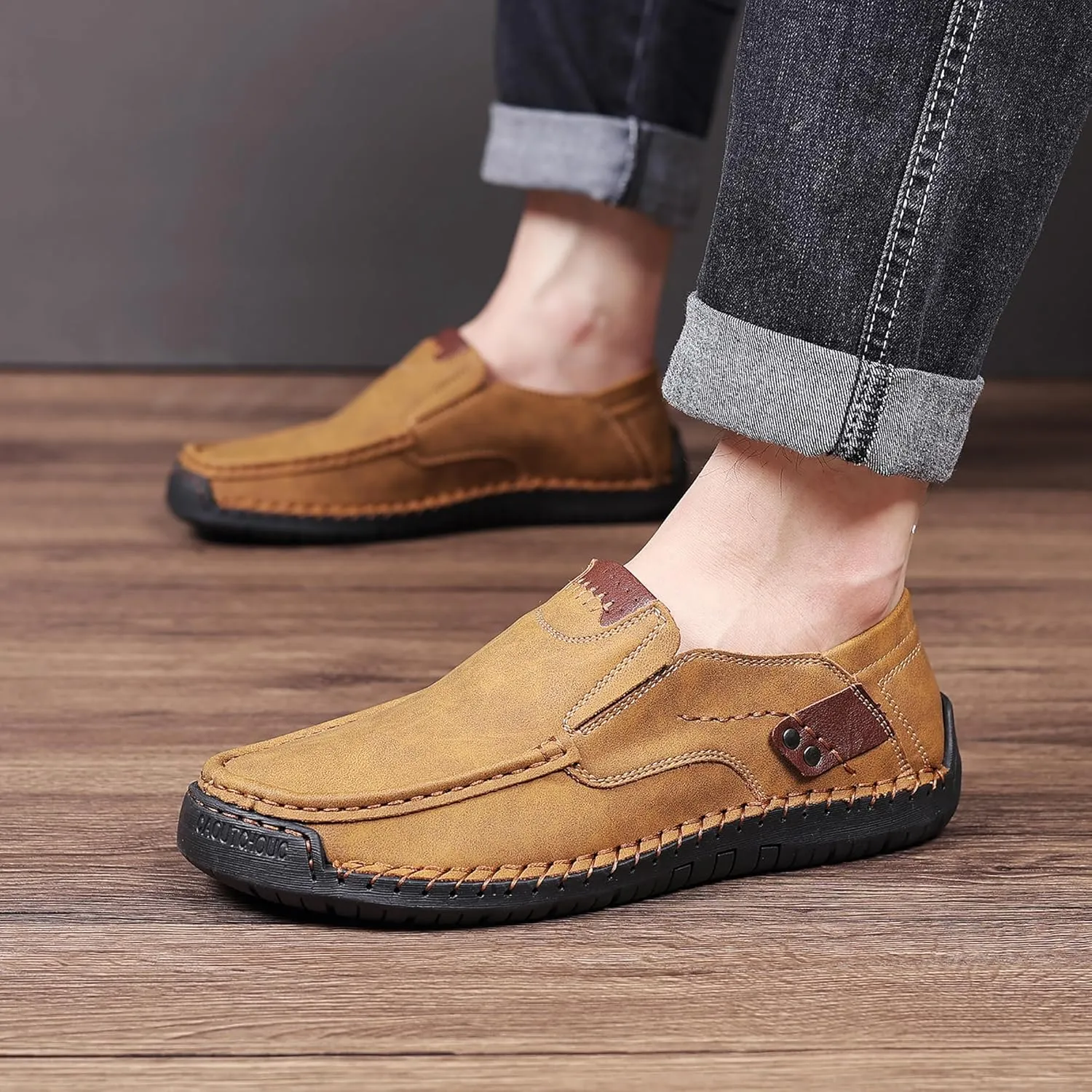 Coramtty Mens Loafers Casual Slip on Shoes Business Moccasins Lightweight Refreshing Classic Slippers Walking Driving Travelling Outdoor
