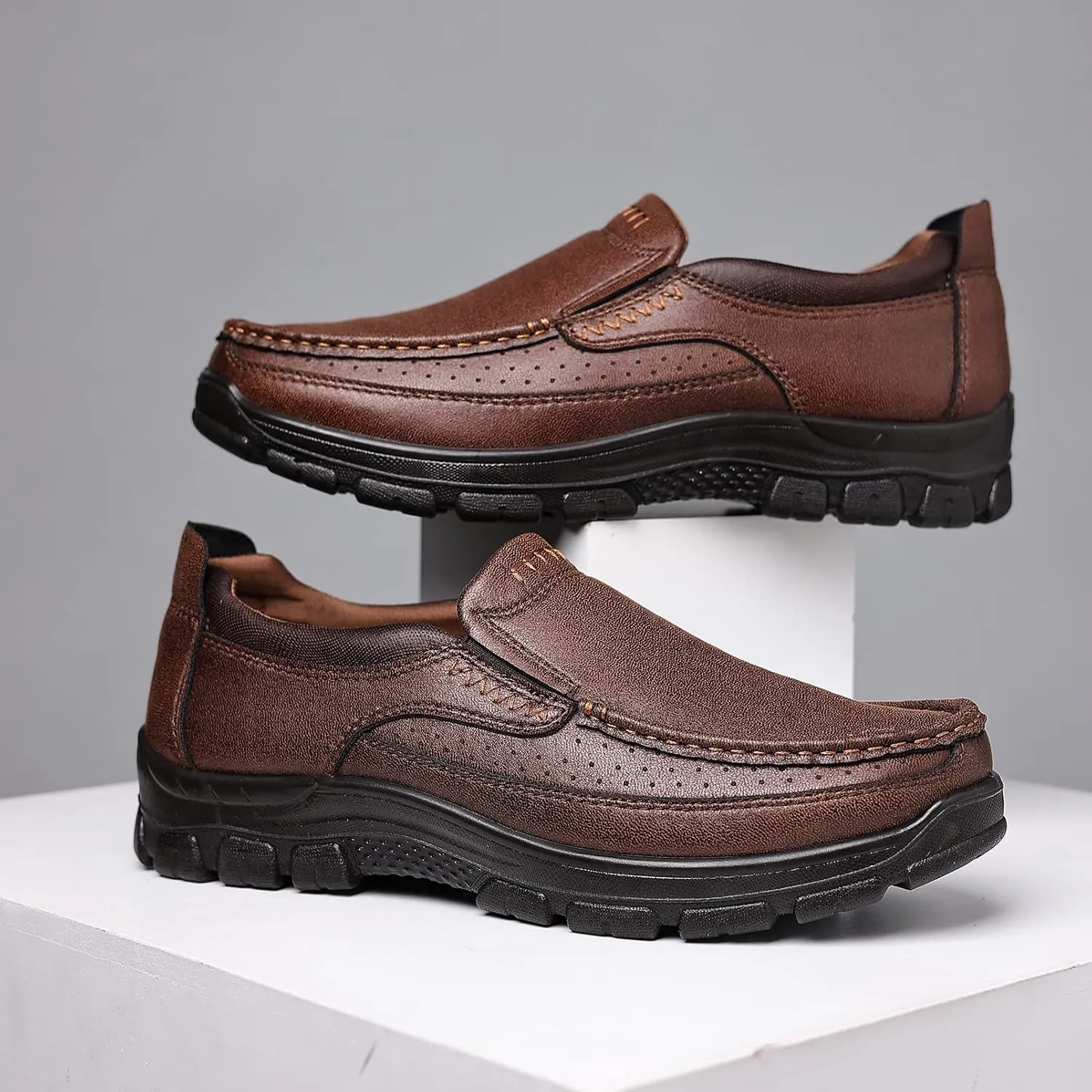 Coramtty Men's Slip on Loafers Casual Shoes Soft Lightweight Slippers Breathable Comfort Dress Shoes for Male Walking Flat Outdoor