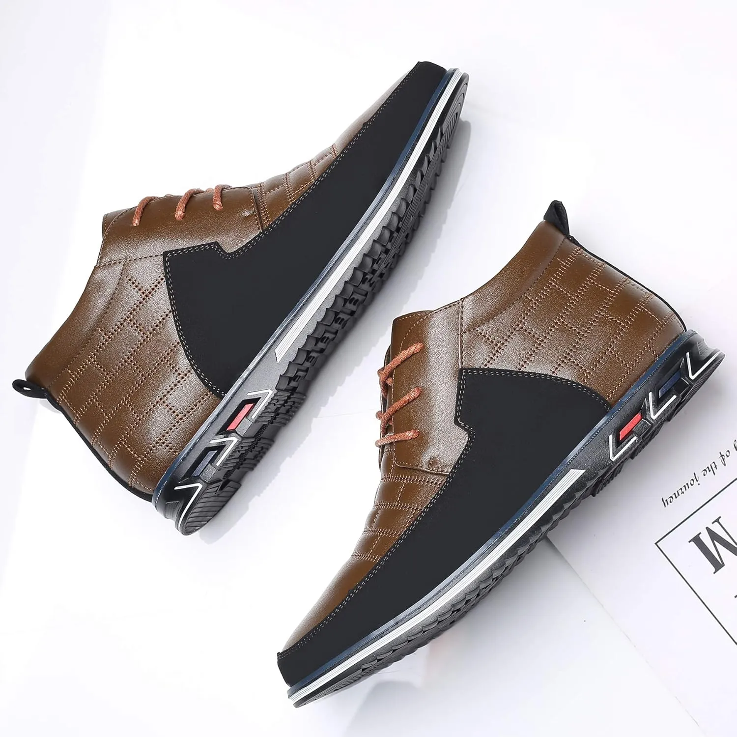 COSIDRAM Men Casual Shoes High-top Loafers Comfort Walking Sneakers Boots for Male