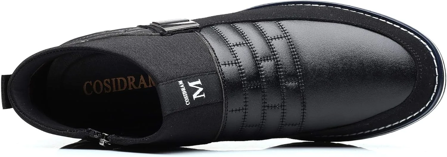 COSIDRAM Men Casual Shoes High-top Loafers Comfort Walking Sneakers Boots for Male