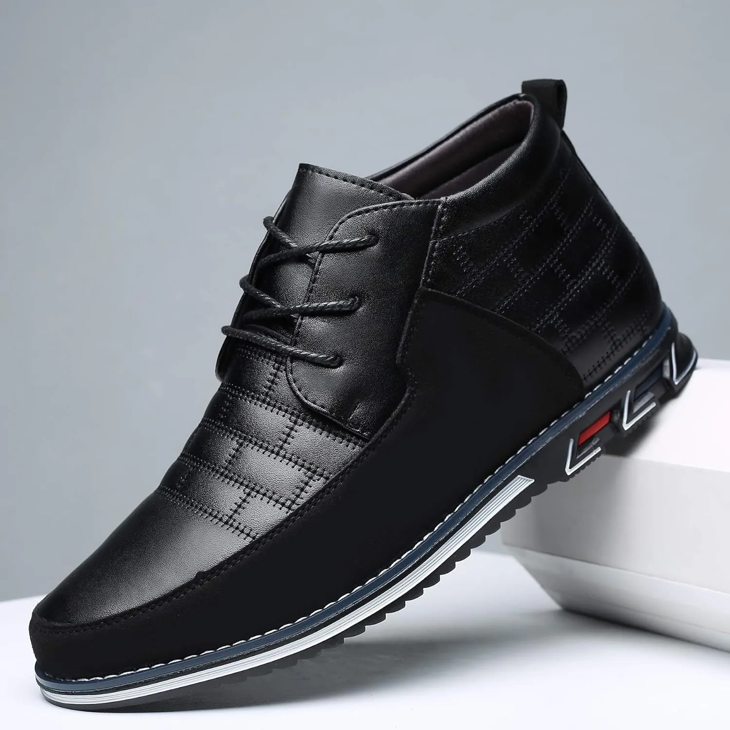 COSIDRAM Men Casual Shoes High-top Loafers Comfort Walking Sneakers Boots for Male