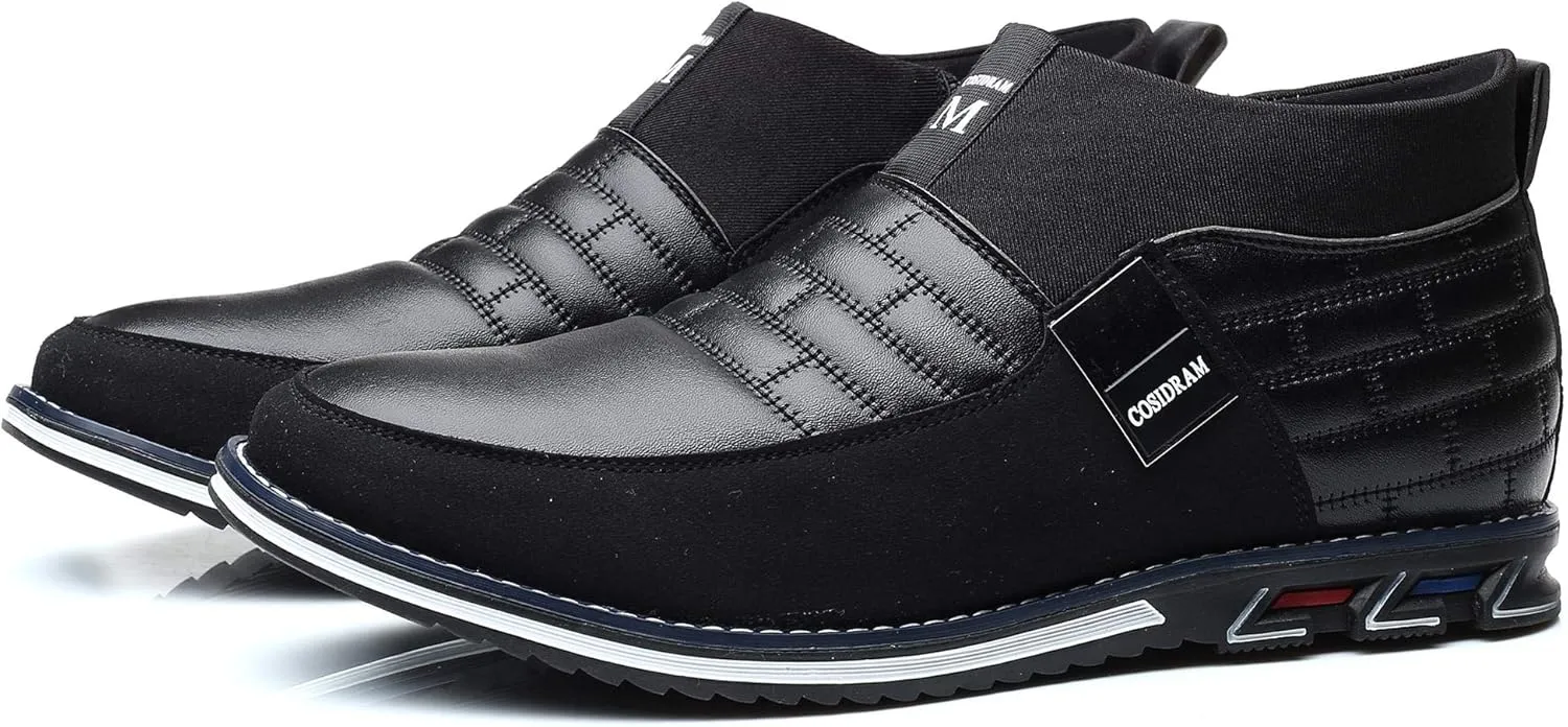 COSIDRAM Men Casual Shoes High-top Loafers Comfort Walking Sneakers Boots for Male