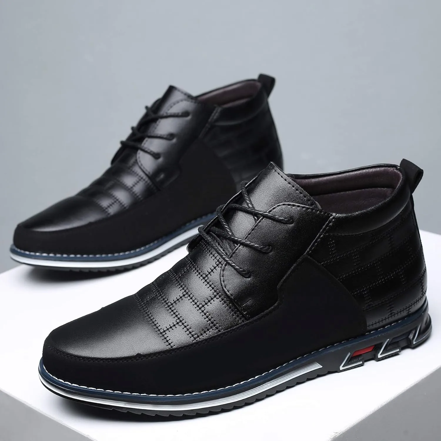 COSIDRAM Men Casual Shoes High-top Loafers Comfort Walking Sneakers Boots for Male
