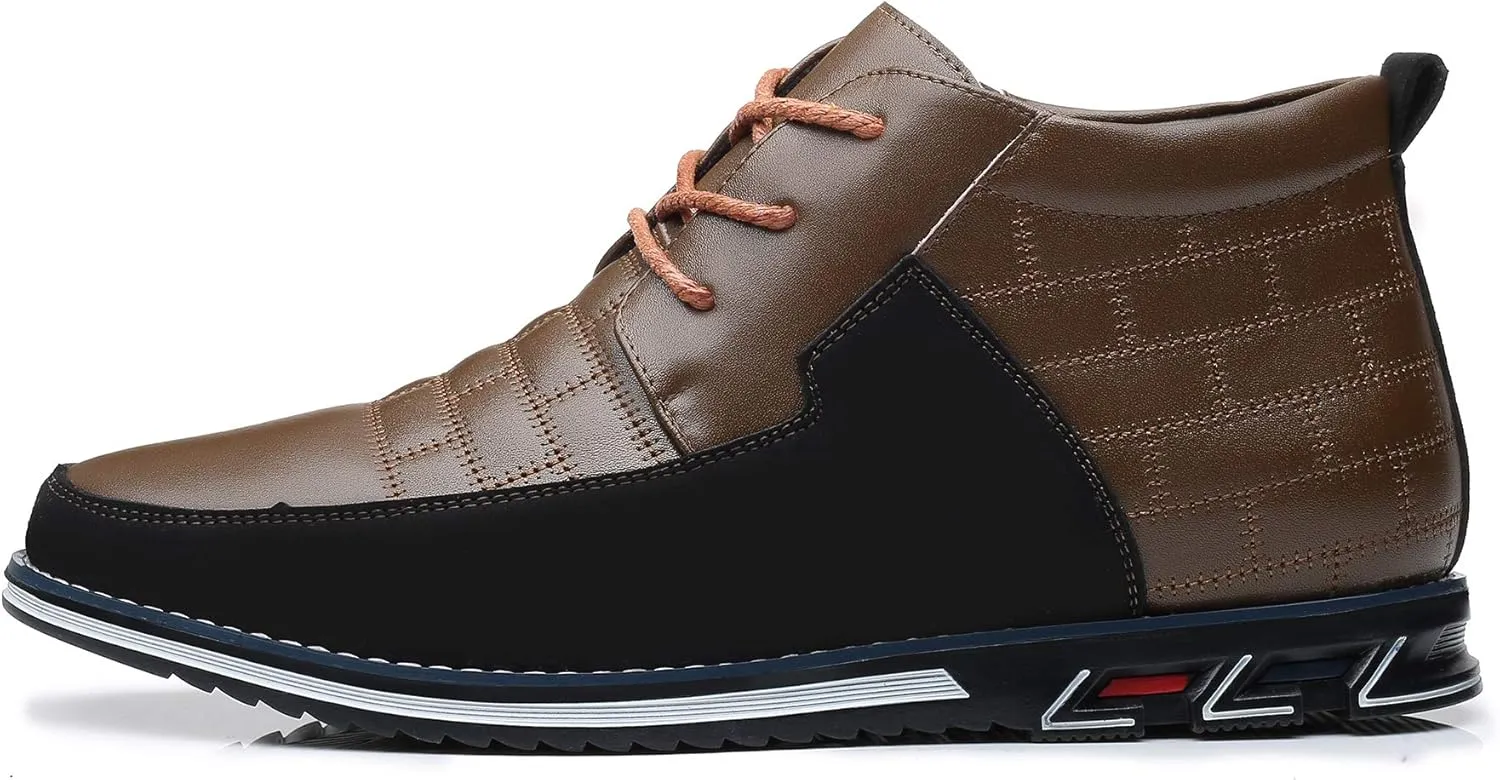 COSIDRAM Men Casual Shoes High-top Loafers Comfort Walking Sneakers Boots for Male